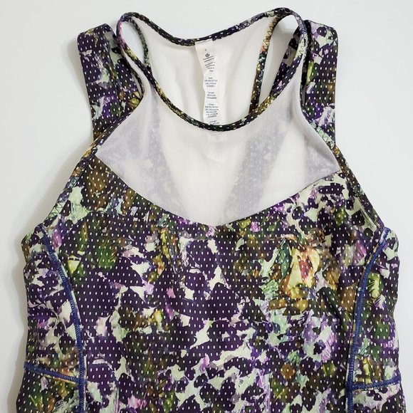 Lululemon Womens Running In The City Tank Top 2 Mesh Polka Dot Floral Lu… - Picture 5 of 9